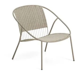 Кресло уличное Atrani из стали и веревки цвета таупе
