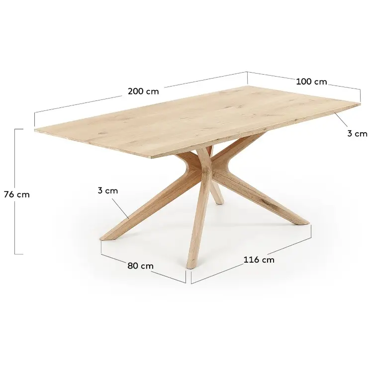 Стол Armande 200х100 дуб беленый