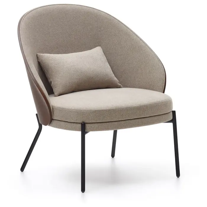 Кресло Eamy светло-коричневое из шпона ясеня с отделкой венге