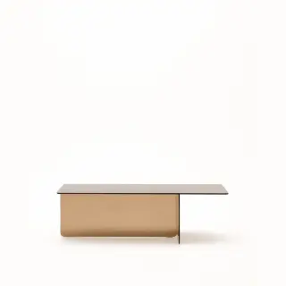 Журнальный столик Zaren из коричневого закаленного стекла, 120 x 60 см