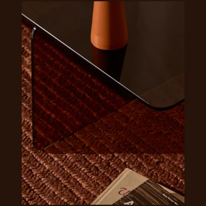 Журнальный столик Zaren из коричневого закаленного стекла, 120 x 60 см