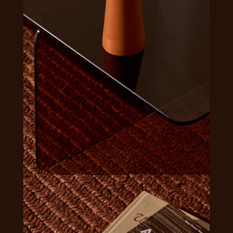 Журнальный столик Zaren из коричневого закаленного стекла, 120 x 60 см