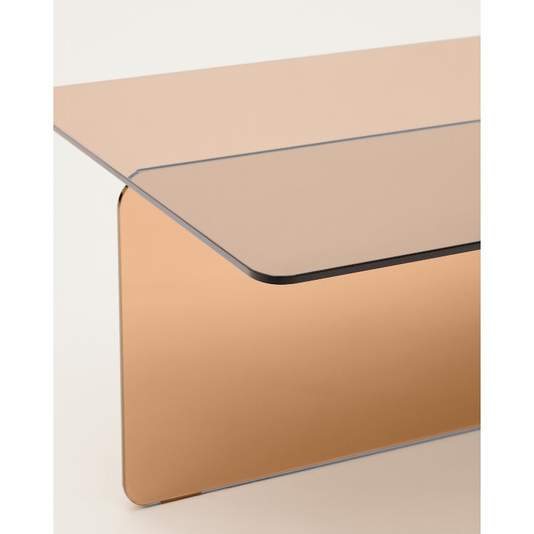 Журнальный столик Zaren из коричневого закаленного стекла, 120 x 60 см