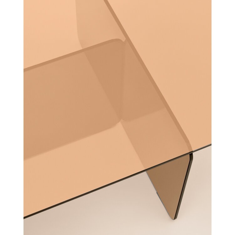 Журнальный столик Zaren из коричневого закаленного стекла, 120 x 60 см