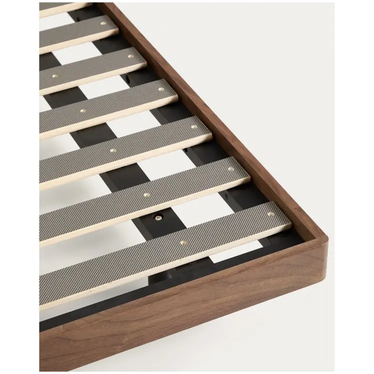 Основание кровати Norlen из орехового шпона с темной отделкой для матраса размером 160 x 200 см