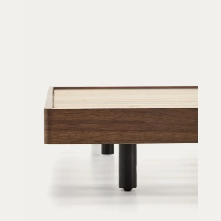 Основание кровати Norlen из орехового шпона с темной отделкой для матраса размером 160 x 200 см