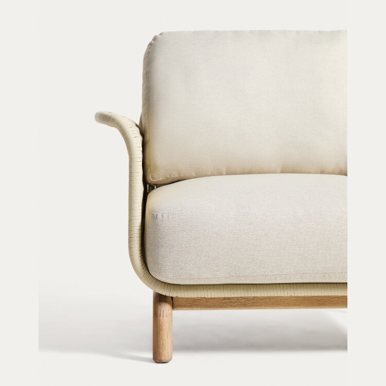 Уличное кресло Alipa из акации и веревки цвета экрю