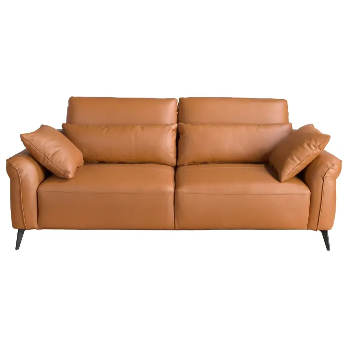 Диван 3-местный из коричневой кожи модель 6208