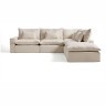 Угловой модульный диван Anarela бежевый из льна и вискозы со съемным чехлом, 347 x 307