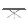 Argo Стол обеденный с ножками из стали и столешницей из черного стекла 200x100