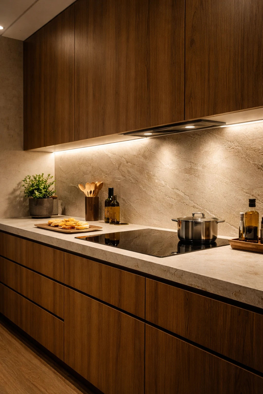 Подсветка рабочей зоны кухни без теней