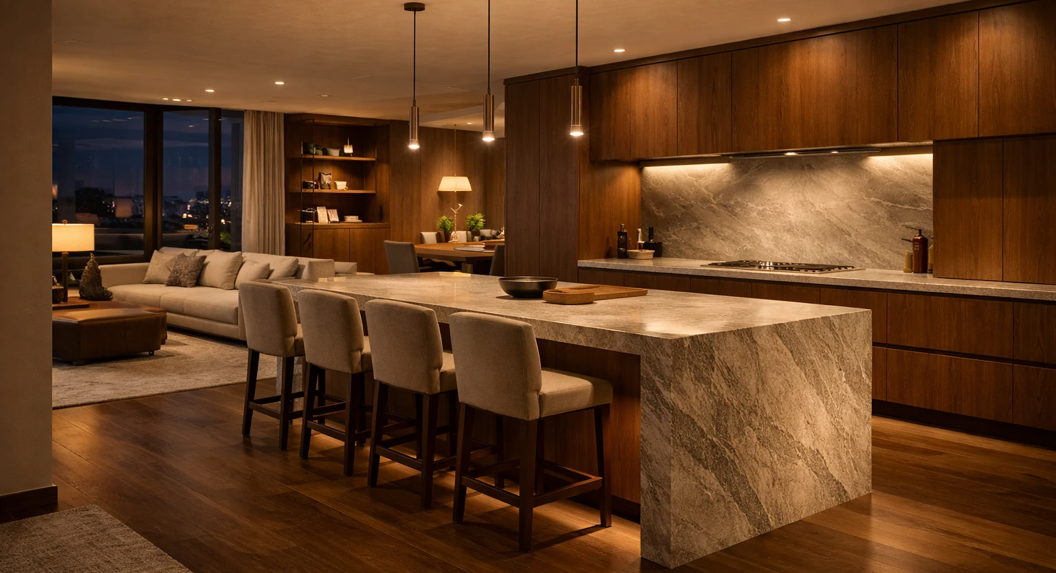 Архитектурный остров в open-plan