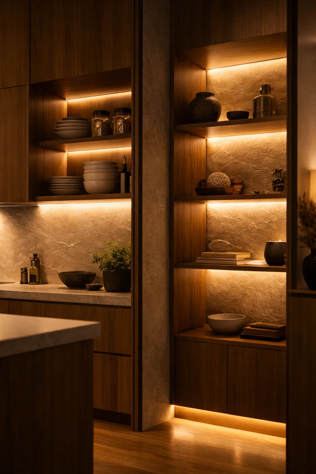 Встроенный свет в шкафах